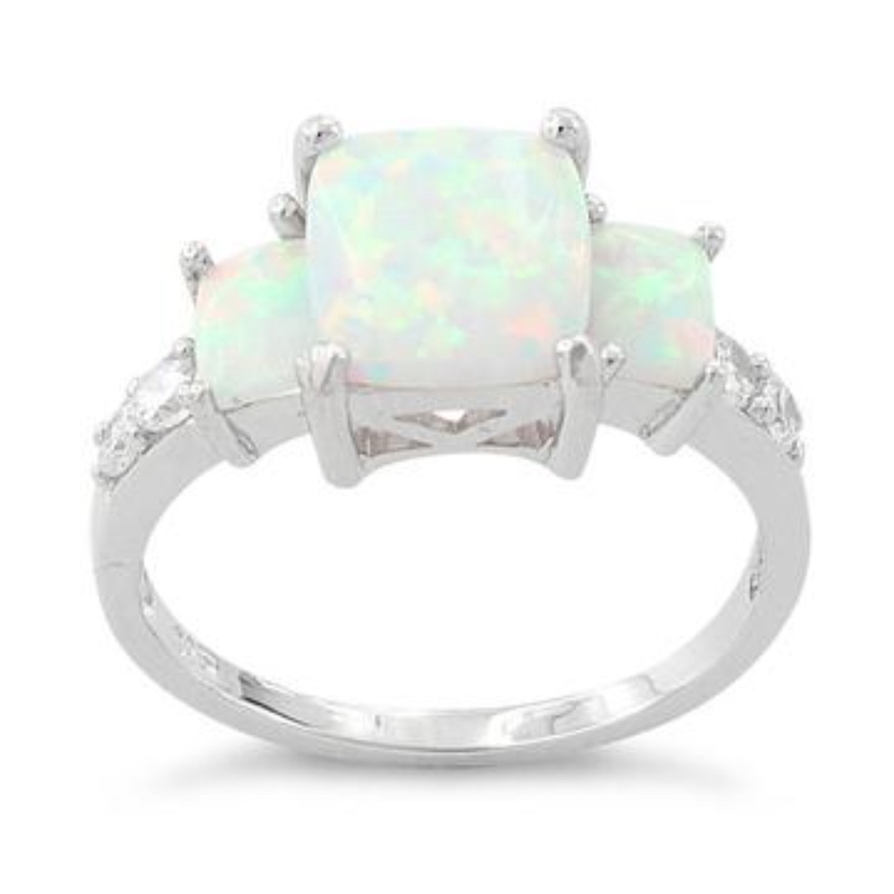 LAST ONE! Sterling Silver Opal Ring - Picture 2 of 8
